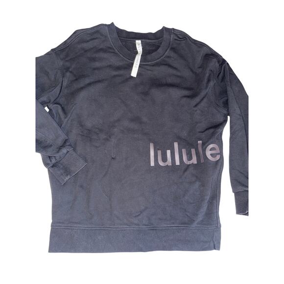 LULULEMON BLACK PERFECTLY OVERSIZED CREWNECK sweatshirt size 4 - Picture 1 of 4